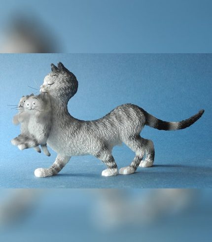 DUB26 Mamma e i suoi Cuccioli Statuetta Dubout Gatti Parastone