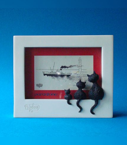 DUB41 Trio Portafoto Statuetta Dubout Gatti Parastone