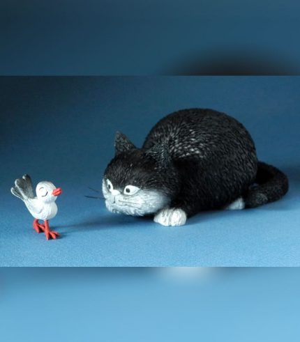DUB66 Ti ho Preso Statuetta Dubout Gatti Parastone