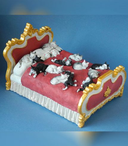 DUB78 Gatti sul Letto Statuetta Dubout Gatti Parastone