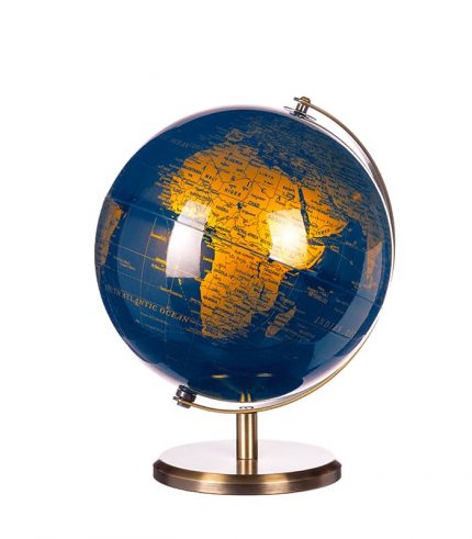Mappamondo Blu Oro Base Metallo 64660
