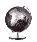 Mappamondo Nero Argento Base Metallo 64659