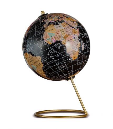Mappamondo Nero Oro 66862
